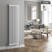 (Y78) 1500x380mm White Double Panel Vertical Colosseum Traditional Radiator. RRP £339.99. Classic