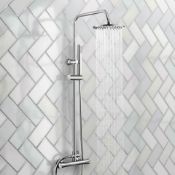 (Y86) 200mm Round Head Thermostatic Exposed Shower Kit & Hand Held. RRP £249.99. Simplistic Style