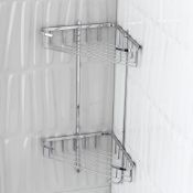 (Y138) 2 Tier Corner Shower Basket With Hooks Make the most of space in your shower with our range