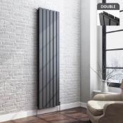 (Y123) 1800x458mm Anthracite Double Flat Panel Vertical Radiator. RRP £499.99. Attention to detail
