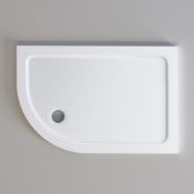 (N43) 1200x800mm Offset Quadrant Ultraslim Stone Shower Tray - Left. RRP £299.99. Magnificently