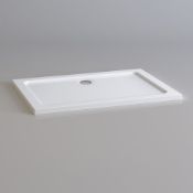 (Y40) 1100x800mm Rectangular Ultra Slim Stone Shower Tray. RRP £274.99. Designed and made