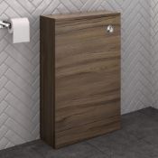 (L100) 500mm Slimline Walnut Effect Slimline Back To Wall Toilet Unit. RRP £149.99. This beautifully