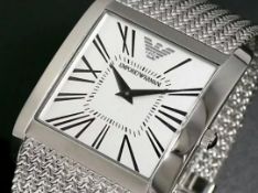 BRAND NEW GENTS EMPORIO ARMANI AR2014, DESIGNER WATCH WITH ARMANI WATCH BOXES, MANUAL CERTIFICATE,