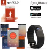 Fitness Tracker i-pro fitness, Bluetooth 4.0 Sports Smart Bracelet, Heart Rate Monitor & Pedometer.