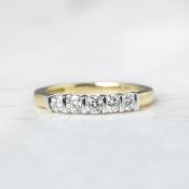 18k Yellow Gold & Platinum 0.50ct Diamond Five Stone Ring