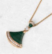 18k Rose Gold Malachite & Diamond Divas' Dream Necklace