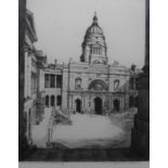 Edinburgh University Quadrangle signed etching by Wilfred Crawford Appleby