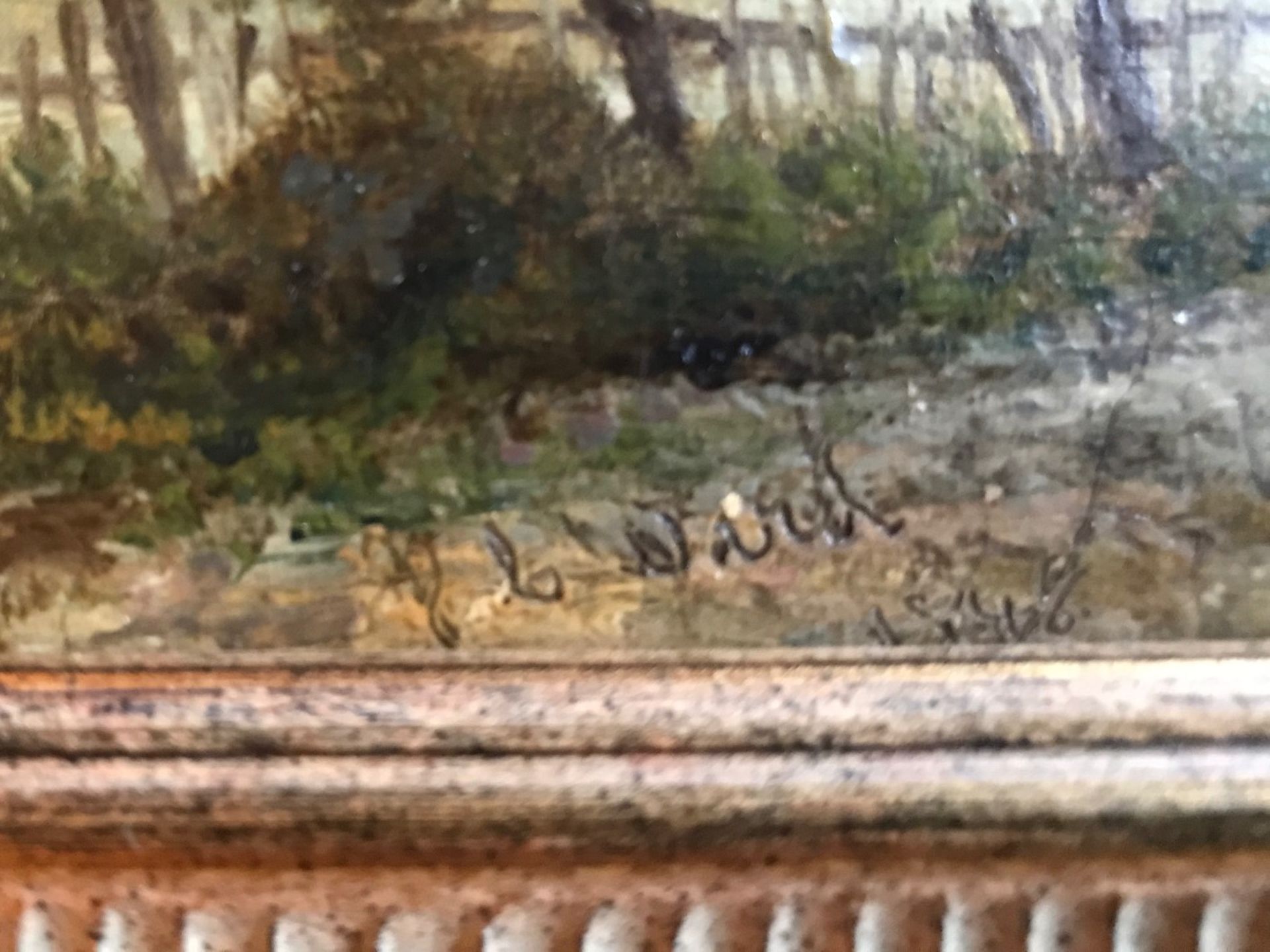 English School Original oil painting depicting a landscape signed J C Ward - Image 3 of 5