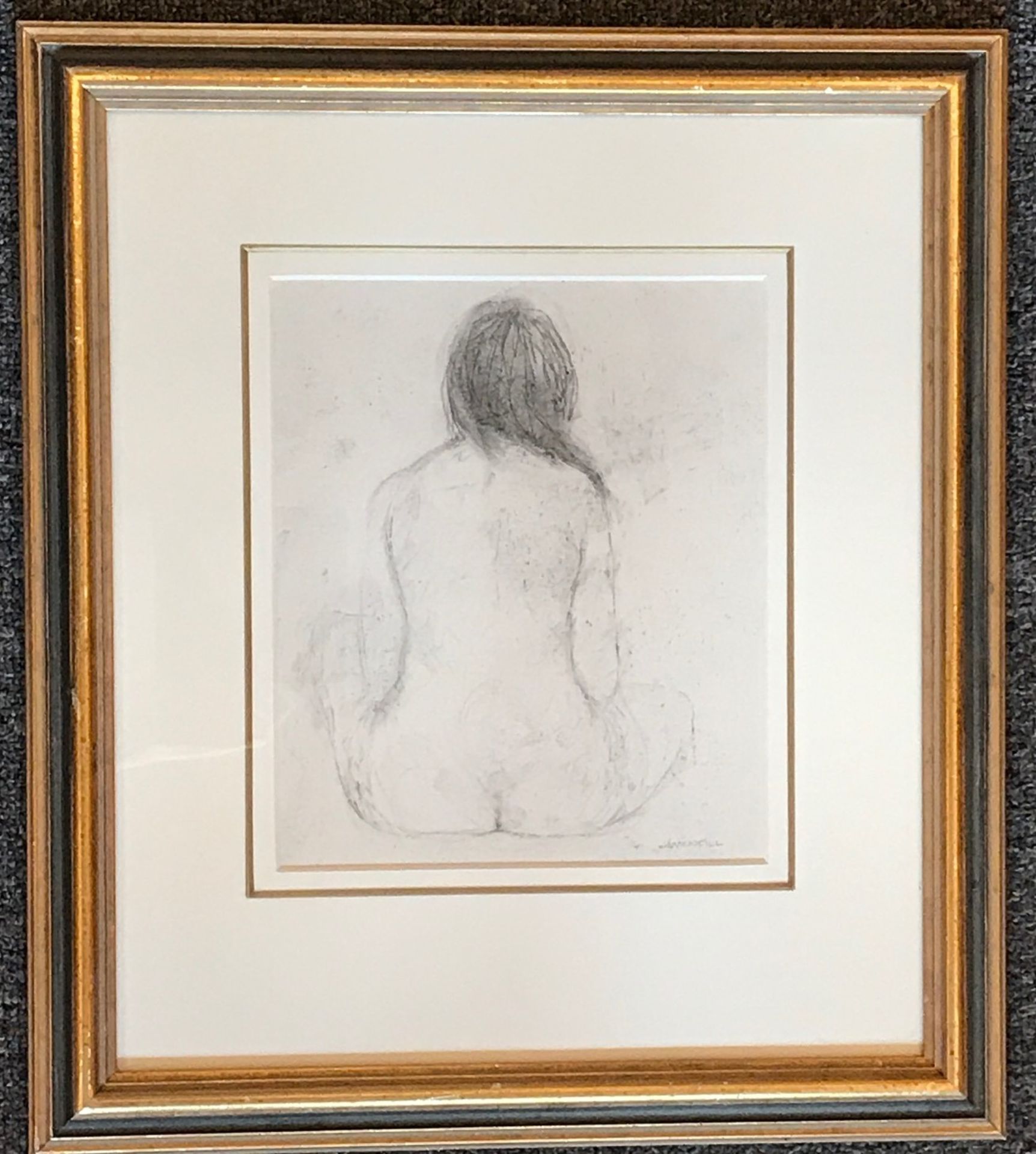 Sitting nude , original pencil drawing by Scottish artist Jane Mcneill Bn 1971 Exhibited R.S.A - Image 2 of 4