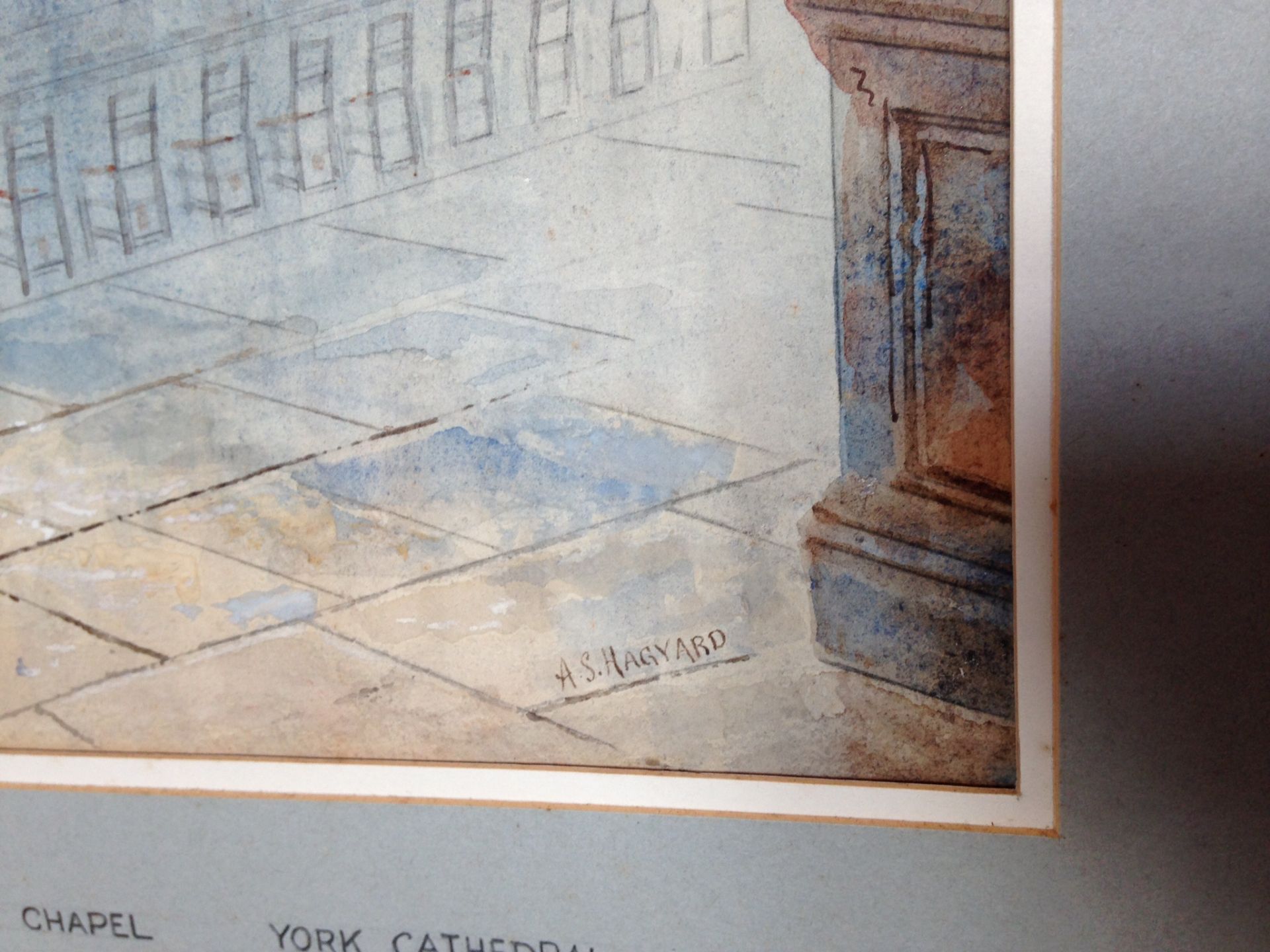 Signed watercolour ñLady chapel York cathedralî by A S Hagyard - Image 4 of 4