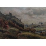 Edinburgh Castle by John Hamilton Glass 1890-1925 Exhibited R.S.A, R.H.A Signed watercolour