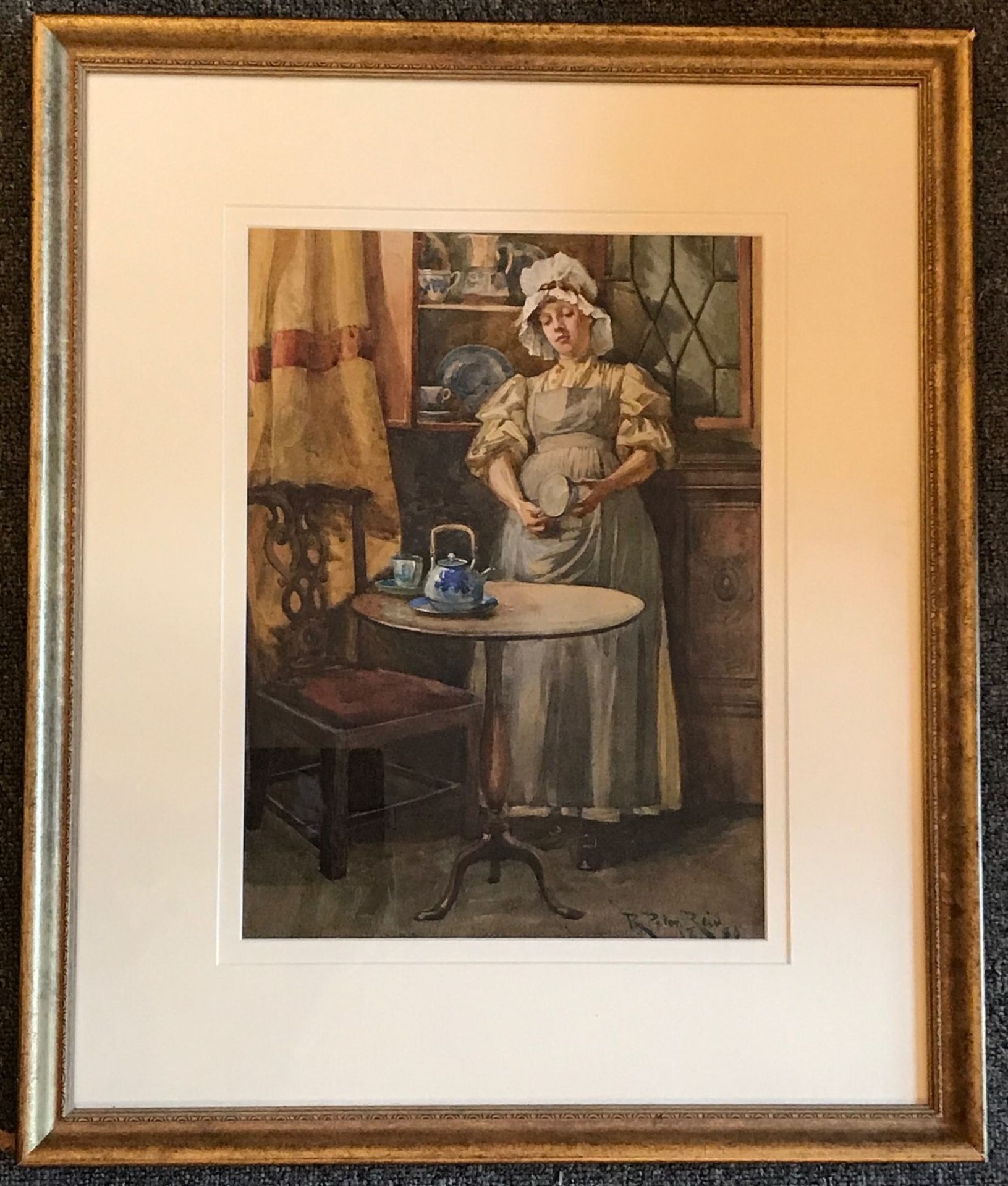 kitchen maid Original watercolour painting by Scottish artist Robert Payton Reid A.R.S.A - Image 2 of 4