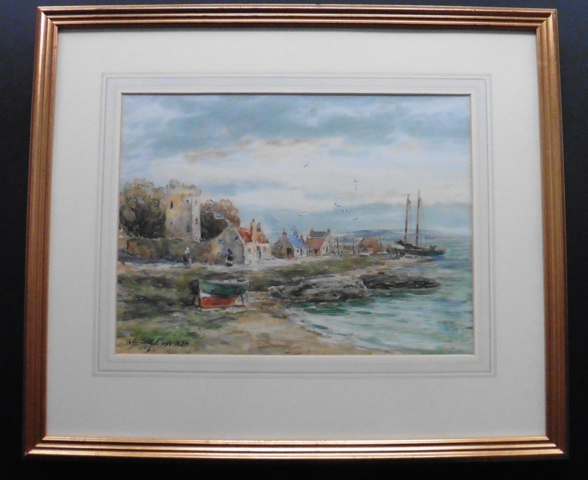 Shoreline Kirkaldy watercolour by John Hamilton Glass, Flourished 1890 _ 1925 - Image 2 of 4