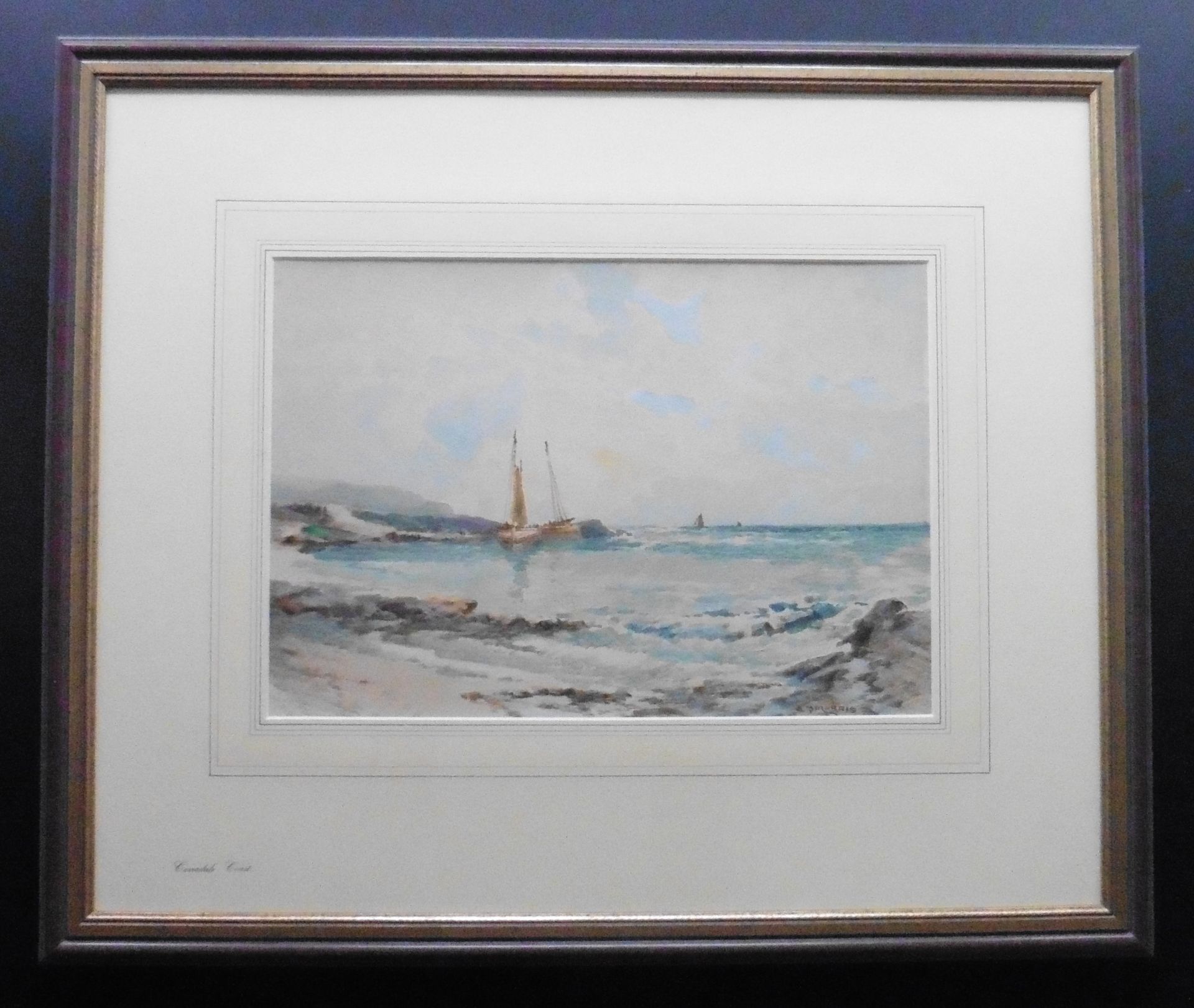 Original signed Watercolour painting, Scottish Coastal view-Carrodale Coast by James Morris - Image 2 of 5