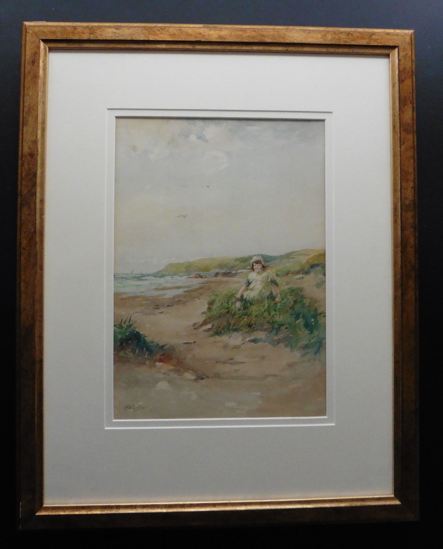 Original watercolour by Scottish artist Tom Patterson "Child on the beach" - Image 2 of 4