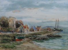 Shoreline Kirkaldy watercolour by John Hamilton Glass, Flourished 1890 _ 1925