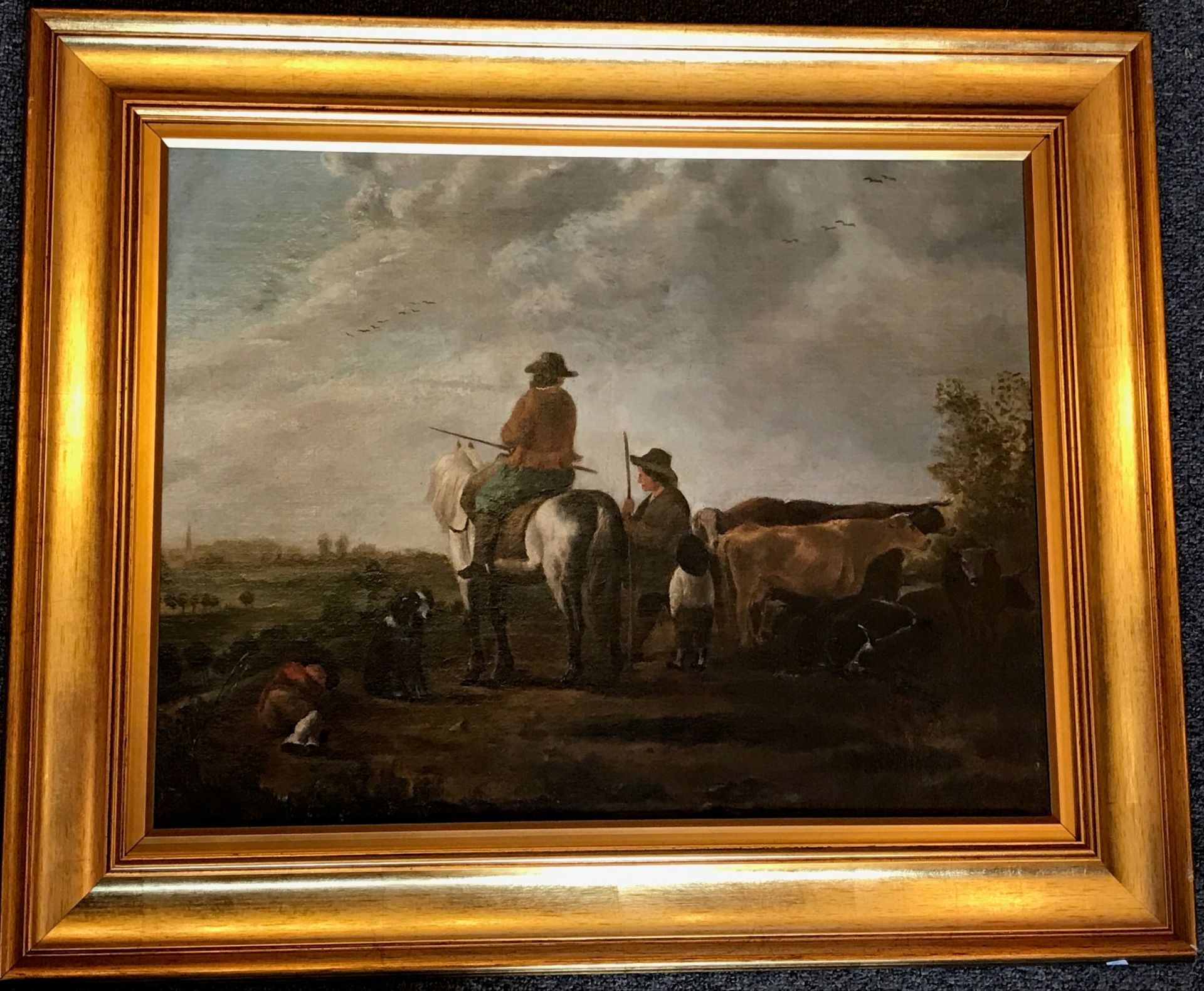 Dutch Drovers - Dutch Drovers Dutch cattle drovers, Unsigned Circa 1780-1800 - Image 2 of 3