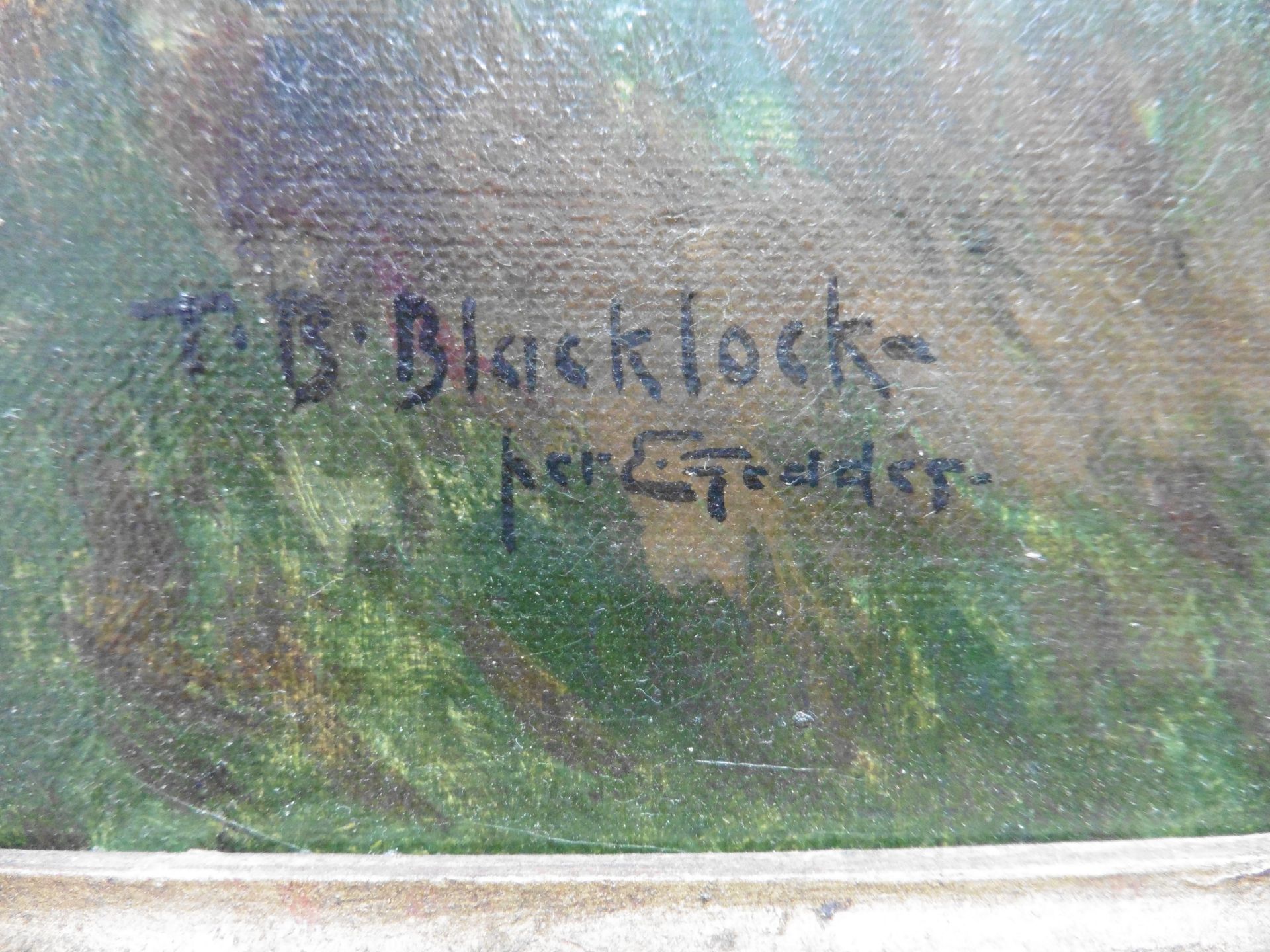 Original signed oil painting "The Almond near Newbridge" by Thomas Bromley Blacklock (1863-1903) - Image 3 of 7