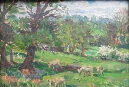 Original oil by British artist Fred Roots - Bronsover nr rugby