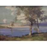 Original oil painting Scottish View of Loch Fyne by Samuel Lamorna Birch RA, RWS, RWA British 1869