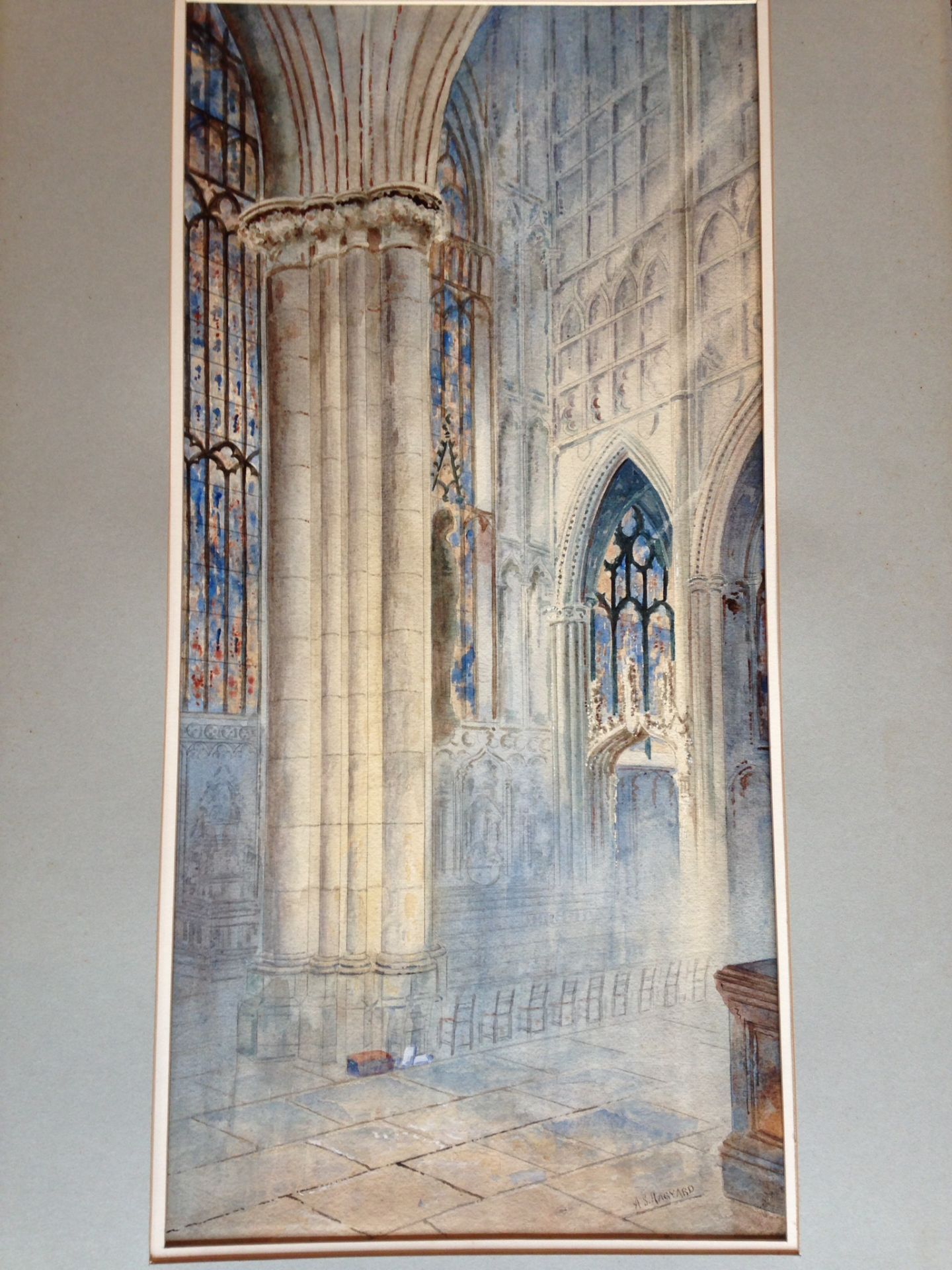 Signed watercolour ñLady chapel York cathedralî by A S Hagyard - Image 2 of 4