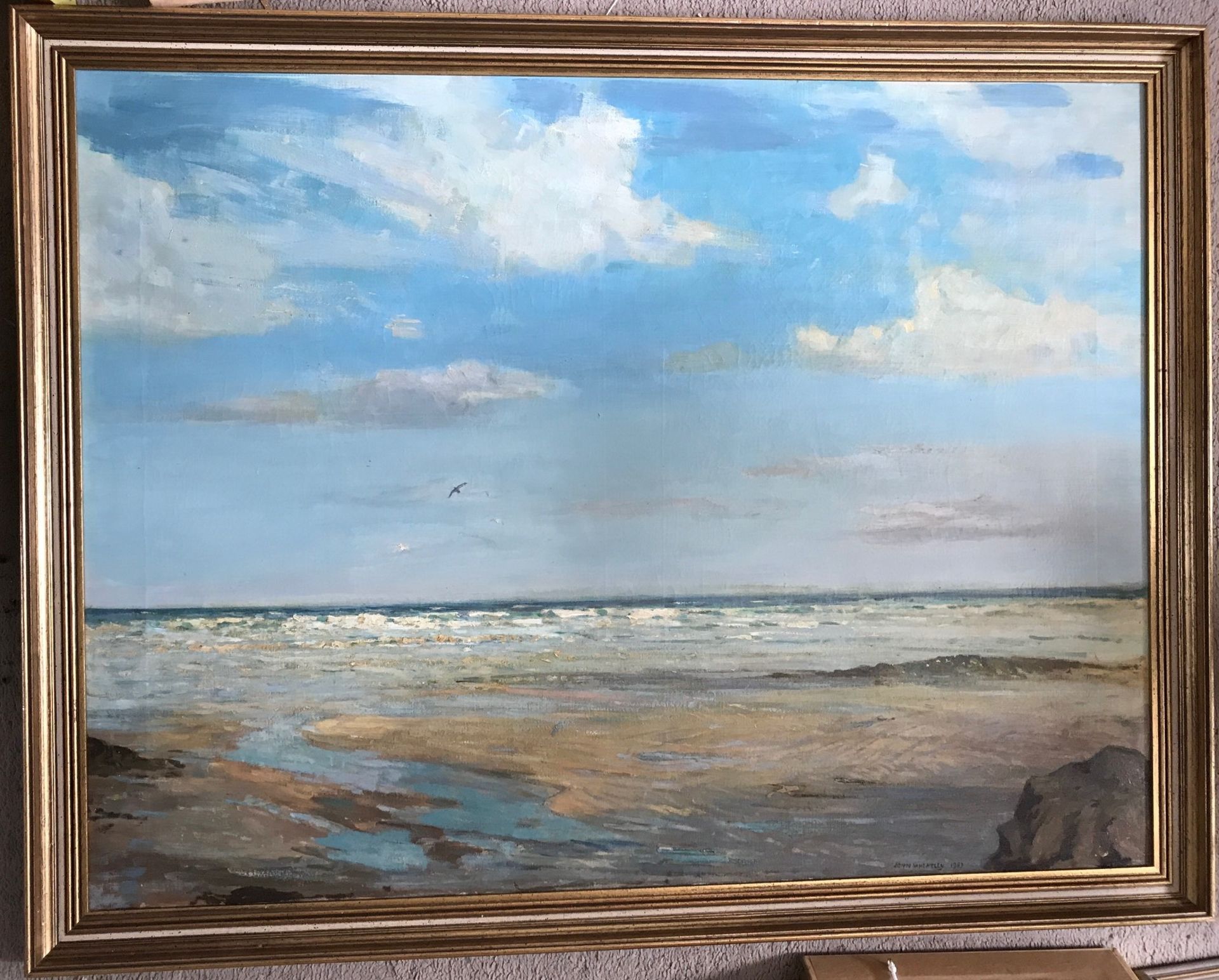 Seascape Mounts Bay Newlyn original oil painting by British artist John Wheatley 1892-1955 ARA, RWS - Image 2 of 4