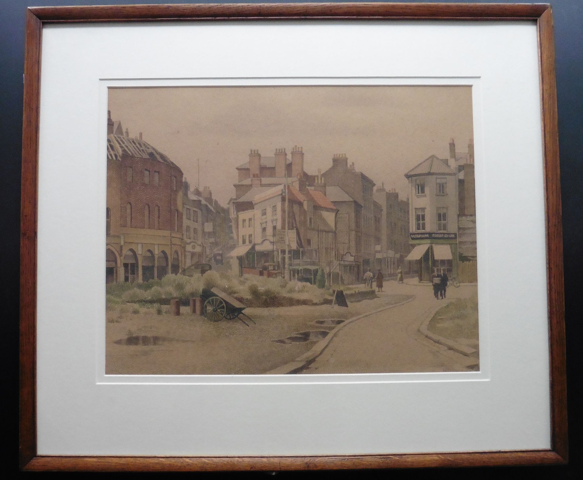 Original signed watercolour Folkestone Street scene by Roy Young Ferguson 1907-1981 - Image 2 of 5