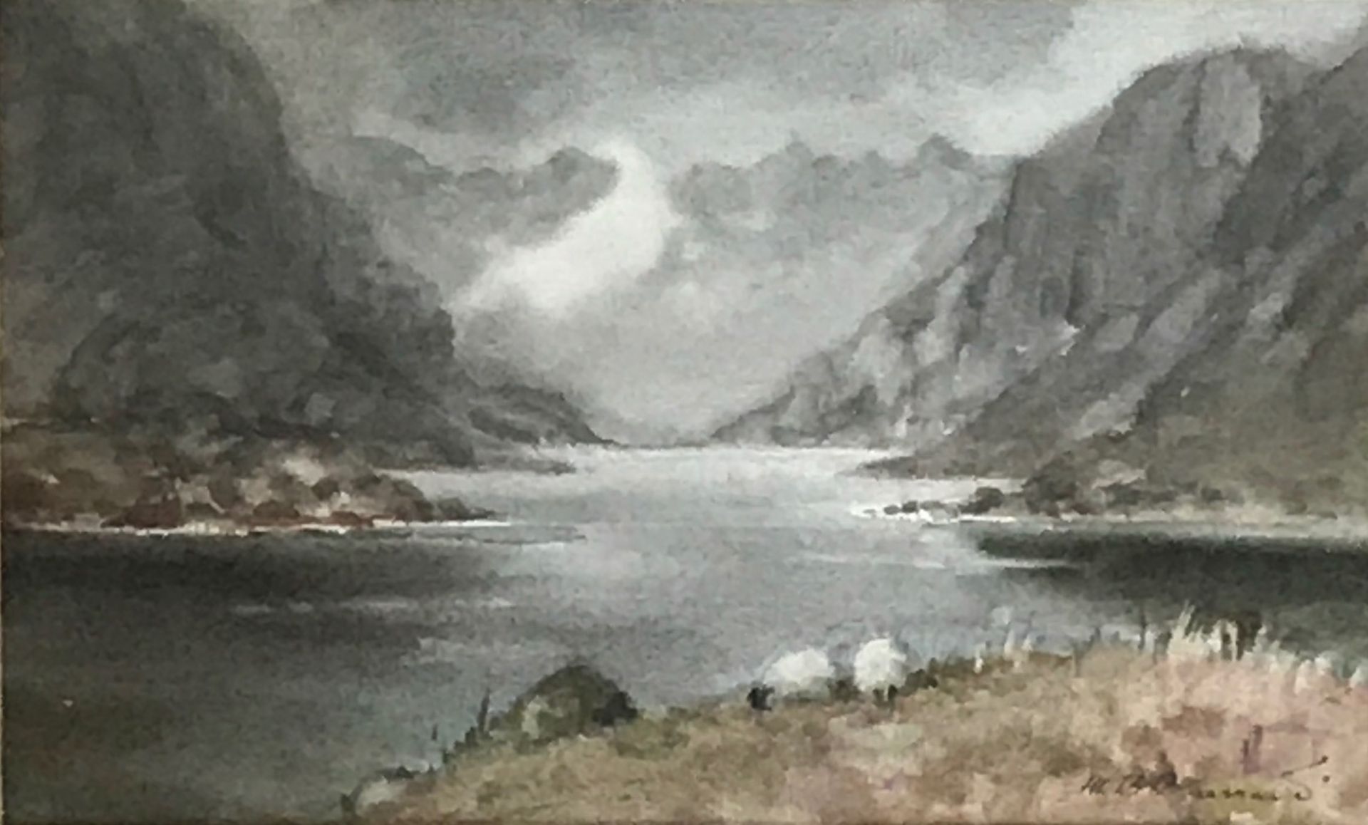 Scottish View "Loch Coruisk" Original watercolour by Margaret Barnard 1900-1992
