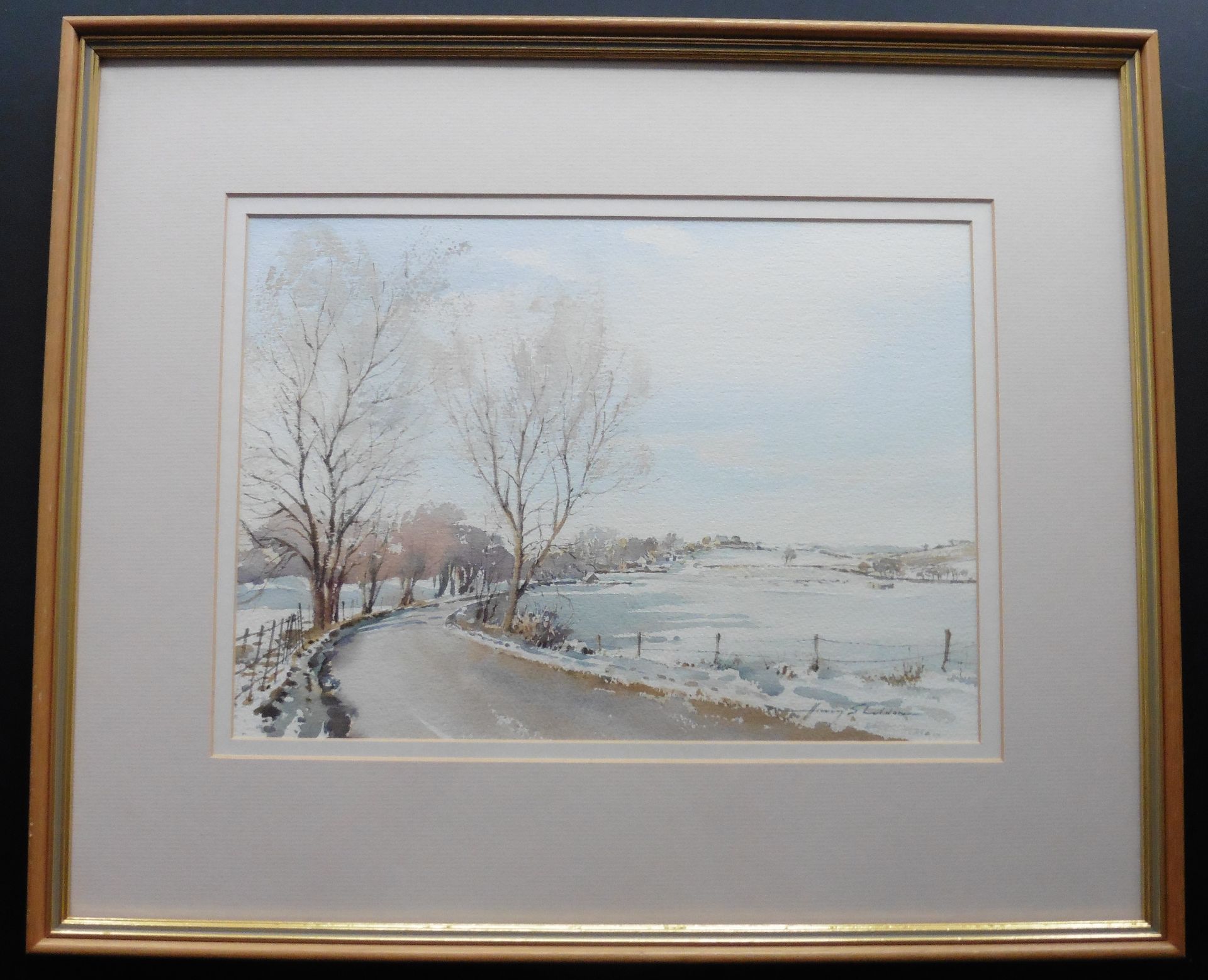 Original signed watercolour "Winter Sunshine Castlehill" by Harry Sheldon 1923 F.R.S.A - Image 2 of 6