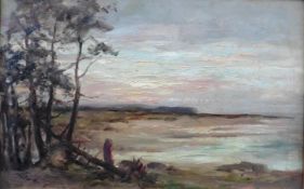 Unsigned Landscape oil painting Further image on the reverse
