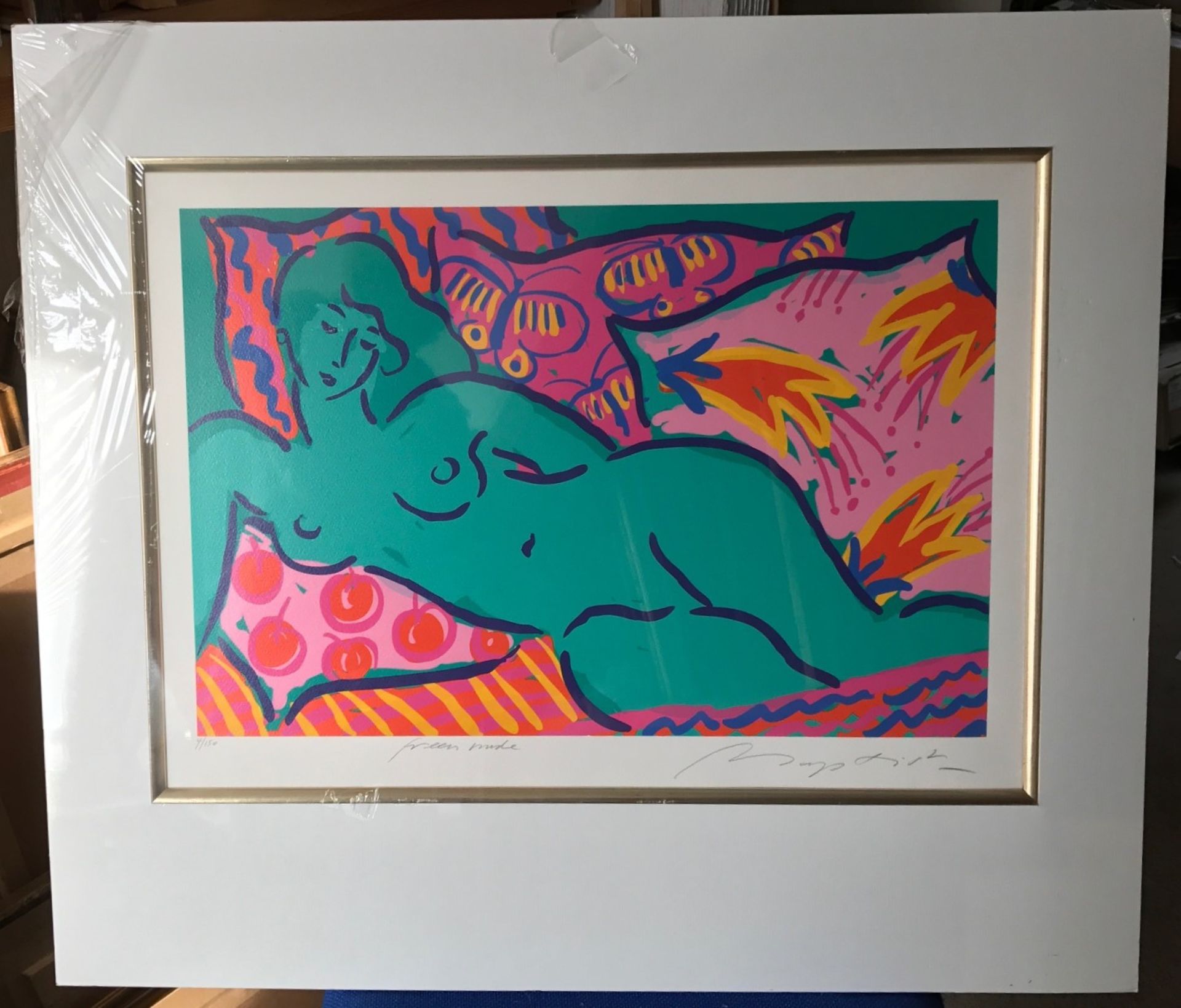 The Green Nude signed and numbered Limited edition Silk Screen Print by British artist Gerry Baptist - Image 2 of 6