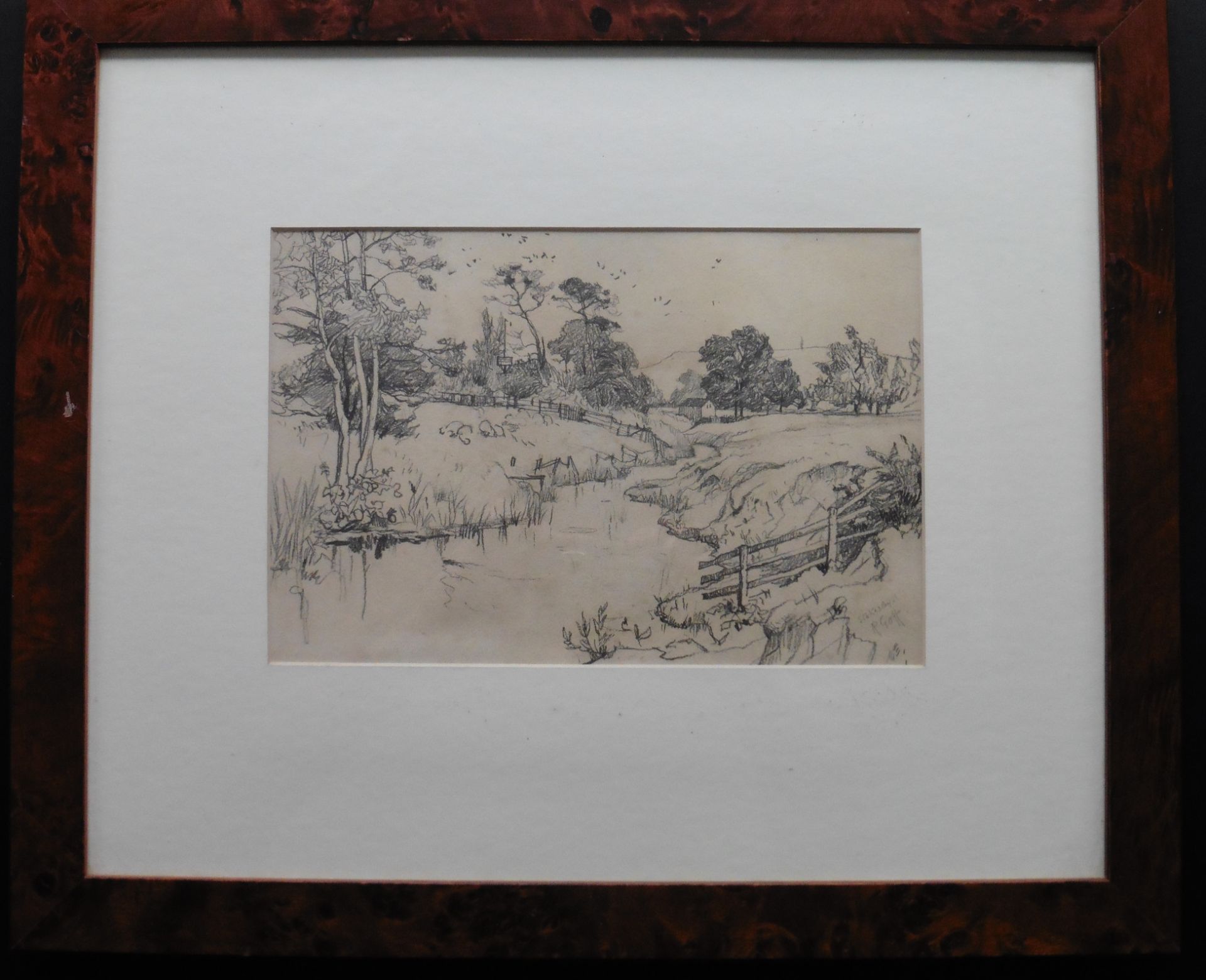 Robert Charles Goff (1837_1922) original pencil drawing Stokesby - Image 2 of 4