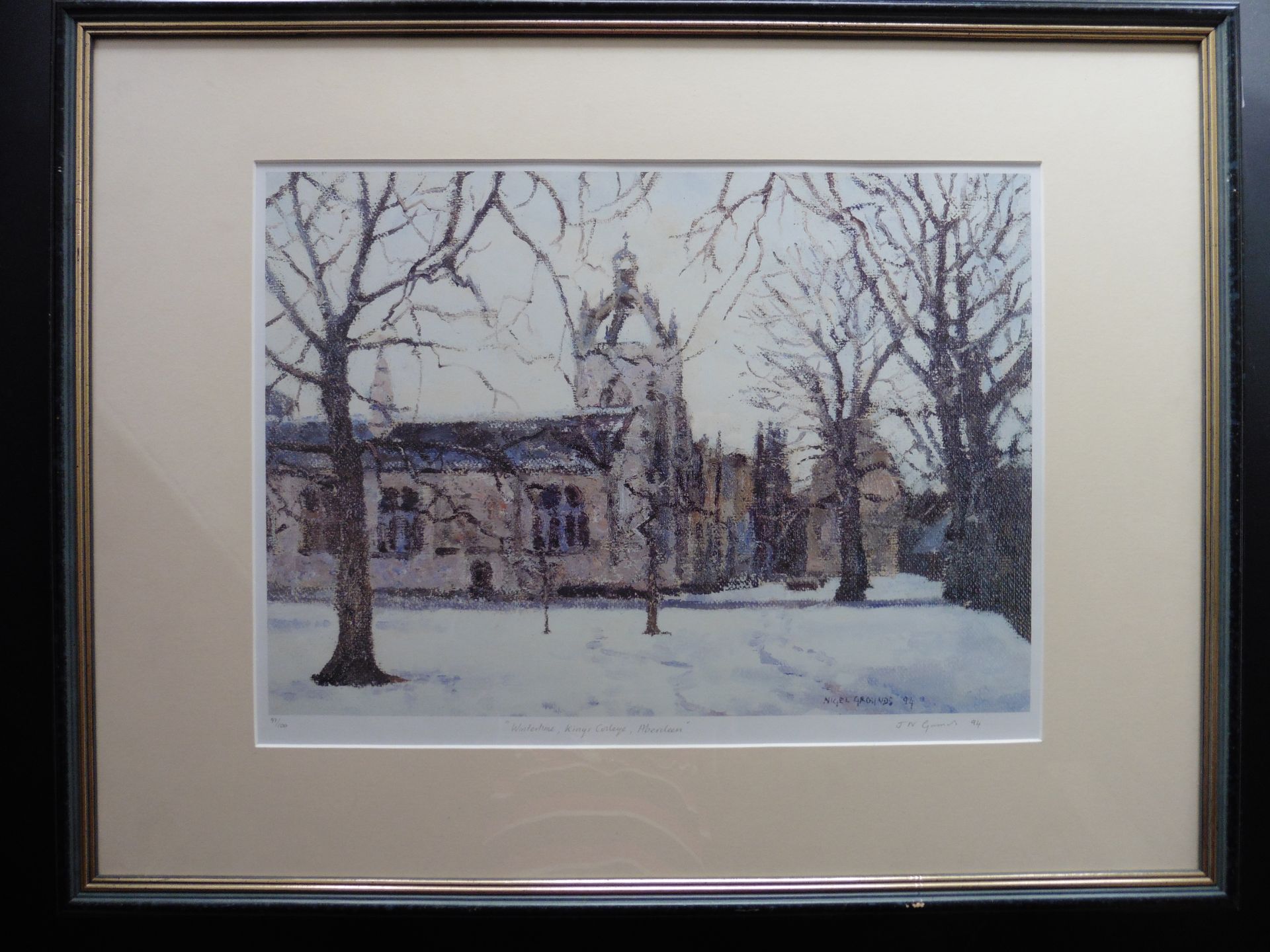 Limited edition Print signed and titled Kings College Aberdeen Nigel Grounds - Image 2 of 6
