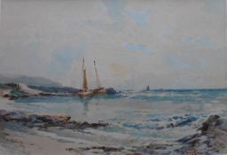 Original signed Watercolour painting, Scottish Coastal view-Carrodale Coast by James Morris