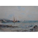 Original signed Watercolour painting, Scottish Coastal view-Carrodale Coast by James Morris