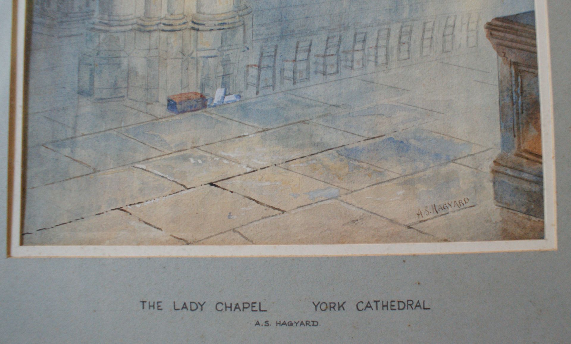 Signed watercolour ñLady chapel York cathedralî by A S Hagyard - Image 3 of 4