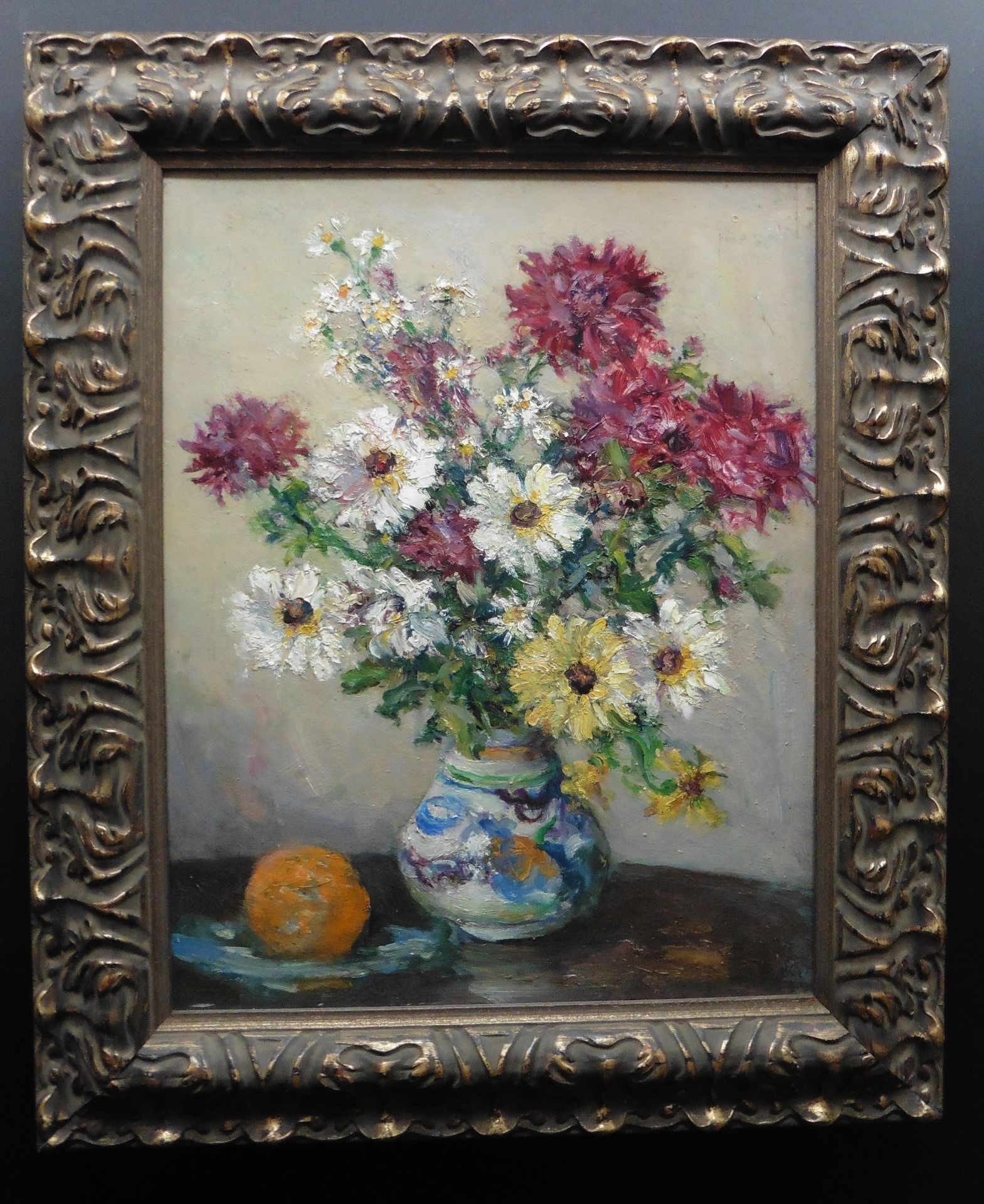 Original oil painting Attrib Robert Dickie Cairns 1866-1944 R.S.A "Chrysanthemums and Daisies" - Image 2 of 3