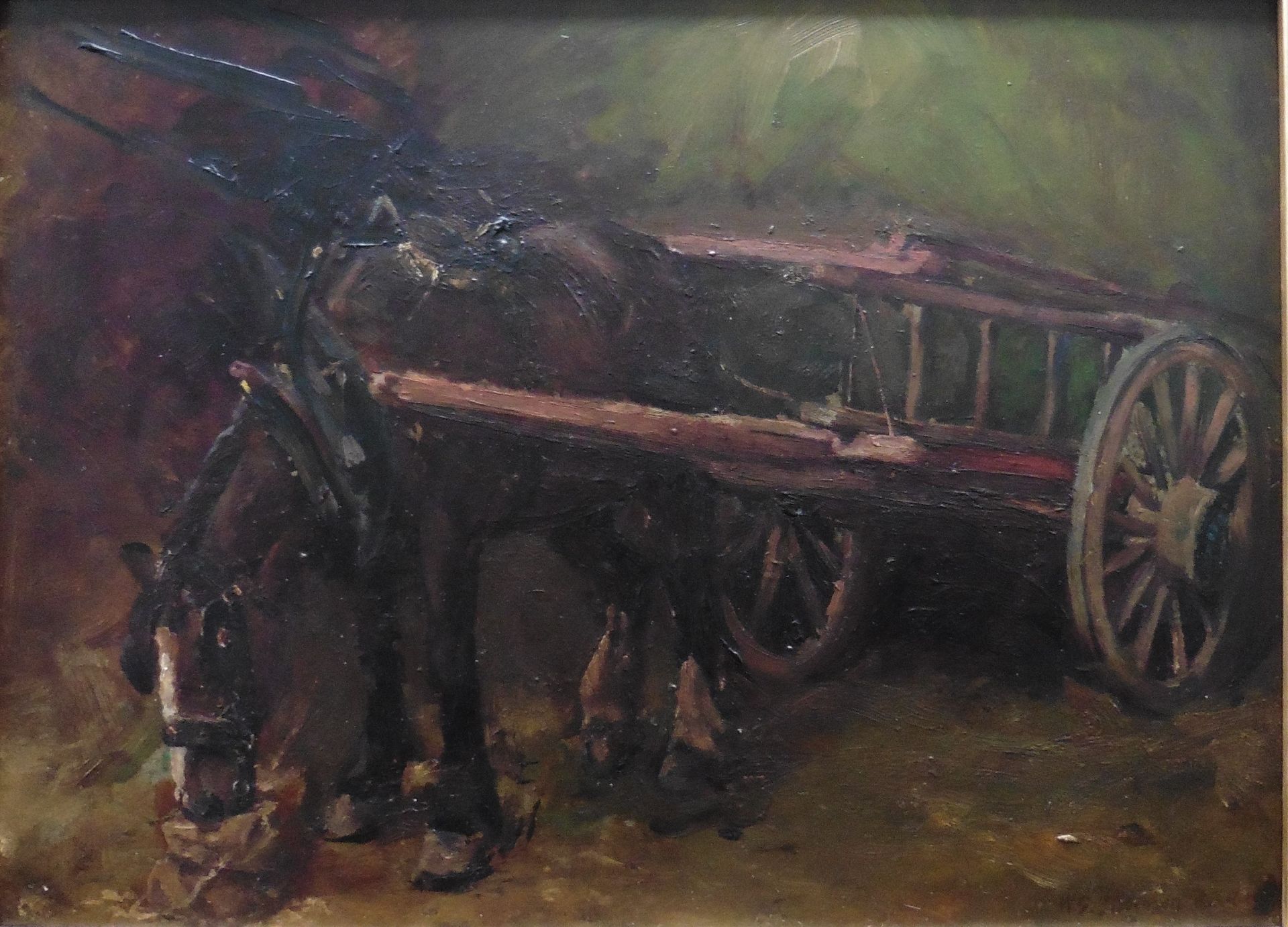 Oil painting of a Horse and cart by William Grant Stevensonæ(1849-1919) - Image 7 of 7