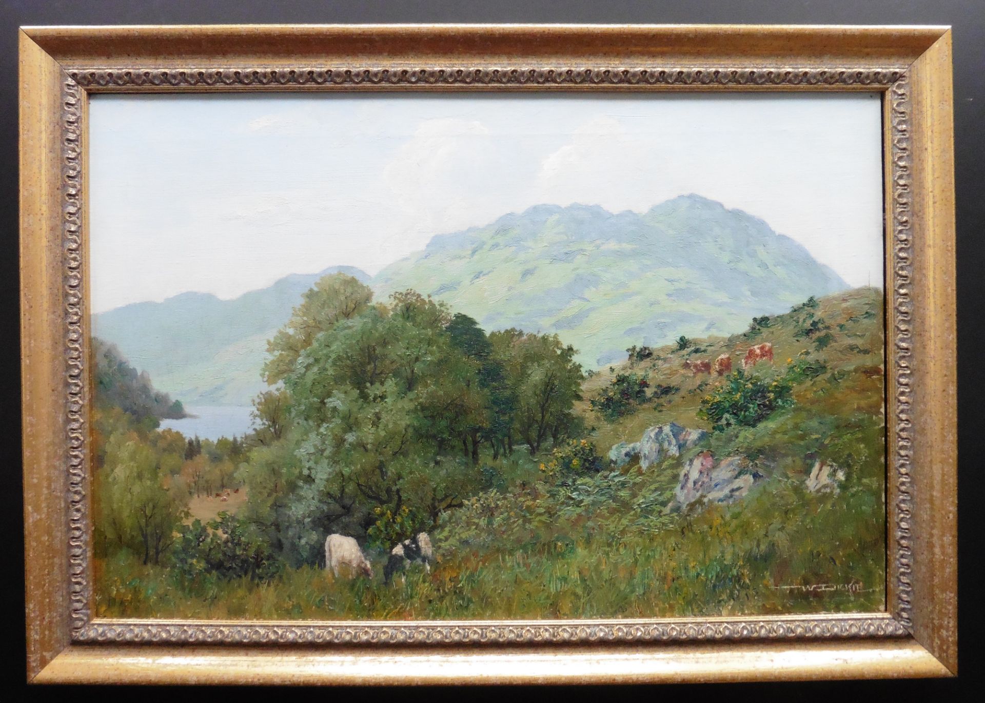 Original signed oil by Rev William Dickie Scottish exh/flourished 1896-1928 Scottish Landscape - Image 2 of 5