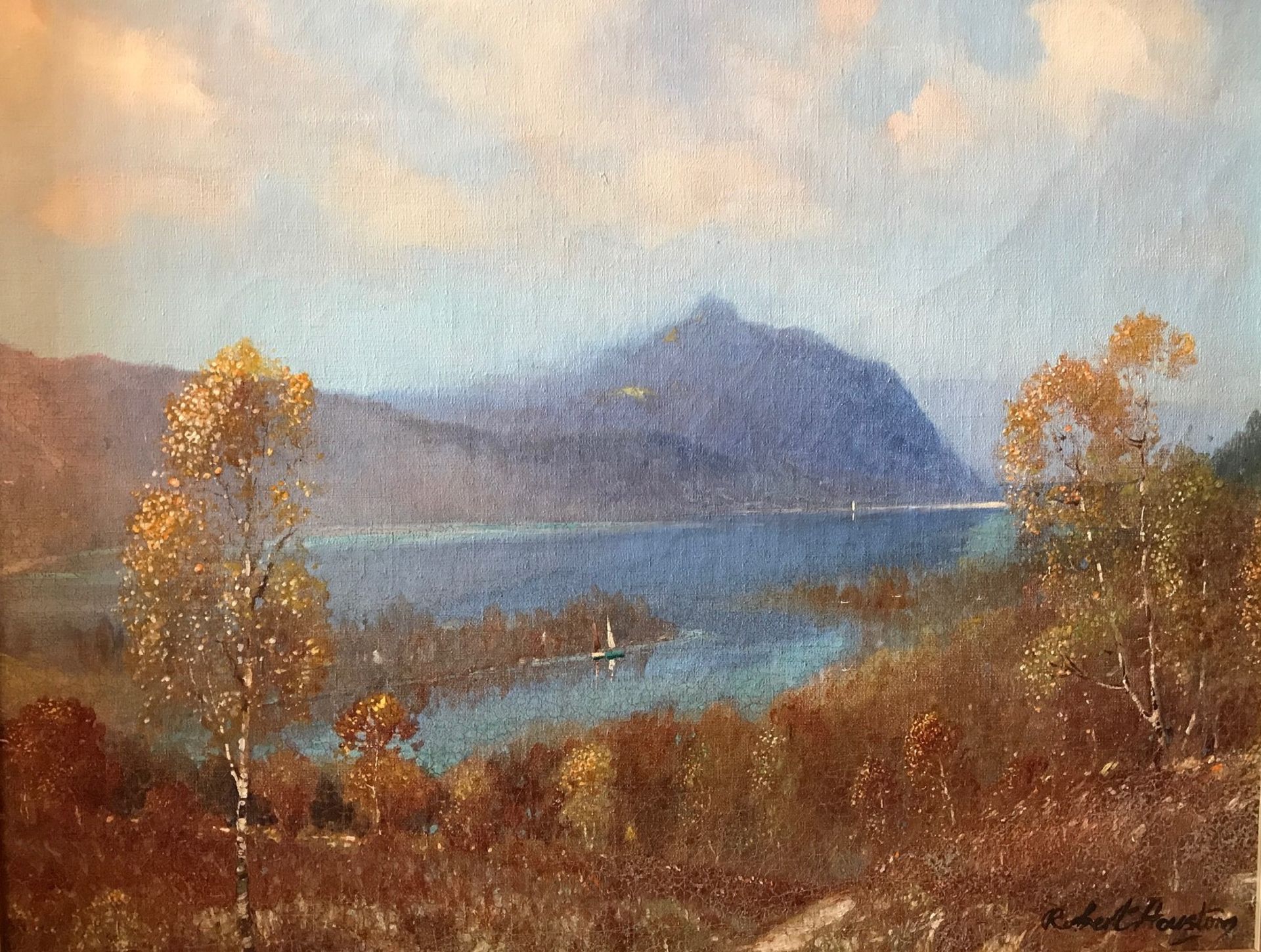 Original oil painting depicting Ben Lomond by Robert Houston, 1891-1942, Scottish artist, R.S.W