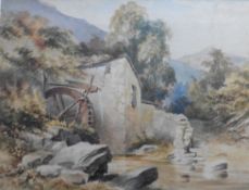 Watercolour signed indistinctly - Watermill