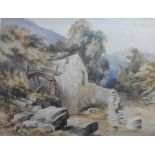 Watercolour signed indistinctly - Watermill