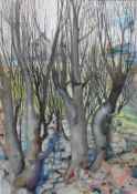 Impressionist Woodland scene by Rayner Holder original signed watercolour