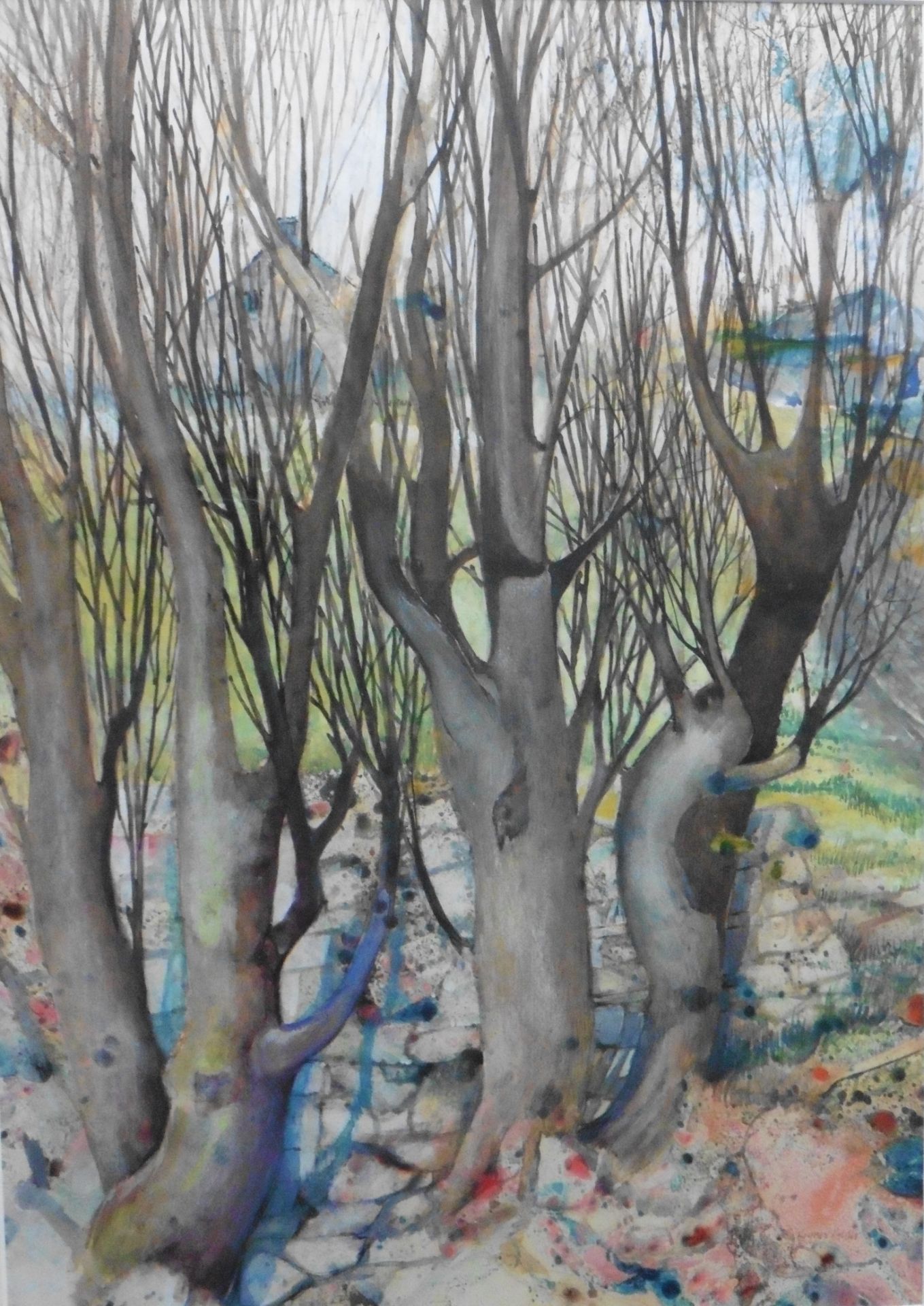 Impressionist Woodland scene by Rayner Holder original signed watercolour