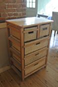 5 Drawer Wicker Chest of Drawers