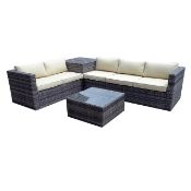 Brand New Zante Corner Sofa Sets Complete with Corner Storage Box for Cushions Multi Grey All