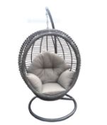 Executive Rattan Swing Chair Of The Highest Quality Full Multi Grey All Weather Pu Rattan With