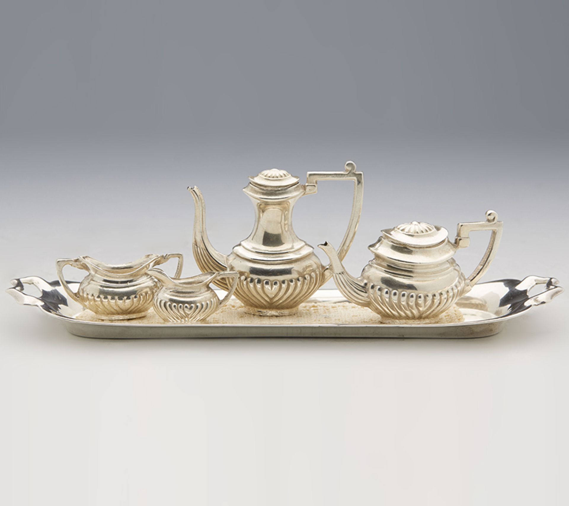 Vintage Regency Style Miniature Silver Teaset On Tray 1977