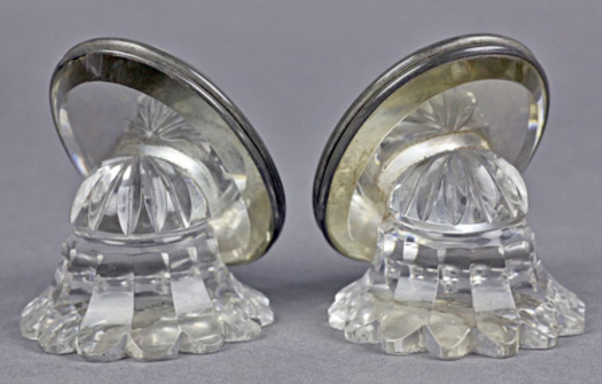 Pair Crested Glass Menu Holders And Place Markers C.1900 - Image 4 of 9